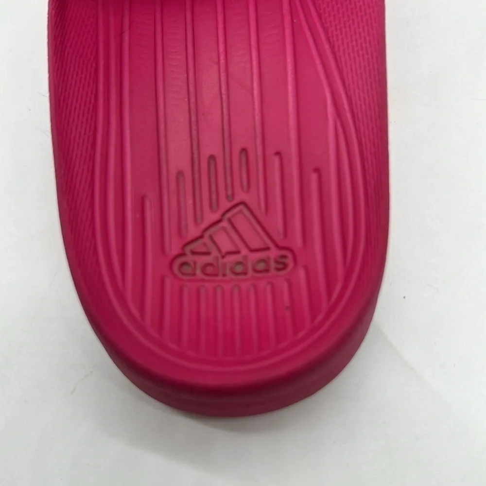 Adidas Hot Pink White Slides Kids Size 1 KS6444